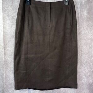 NWT Talbots Petites Brown Suede Pencil Skirt Size 10 Pockets MSRP $128